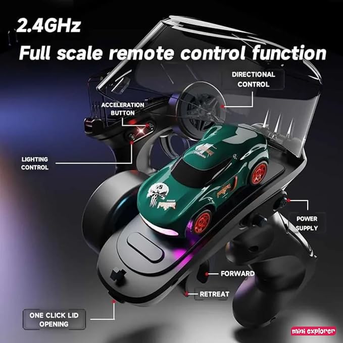 MiniExplorer Punto 1:64 RC Drift Car – Rechargeable Remote Control Car with Drift & Grip Modes