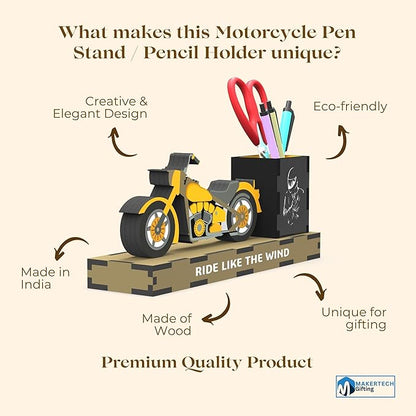 Motorcycle Pen Stand – Bike-Shaped Desk Organizer for Riders, Home & Office Décor