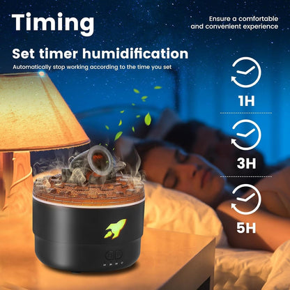 Cannon Blast Ring Humidifier & Aromatherapy Diffuser – 7-Color LED Night Light, Cool Mist Air Moisturizer with Timer Function