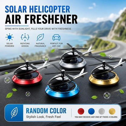 Solar-Powered Helicopter Car Dashboard Air Freshener – Rotating Blades Aromatherapy Perfume Diffuser