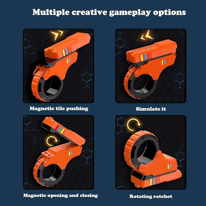 Stress Relief Fidget Slider Toy for Adults – Compact Handheld Desk Fidget (Orange)