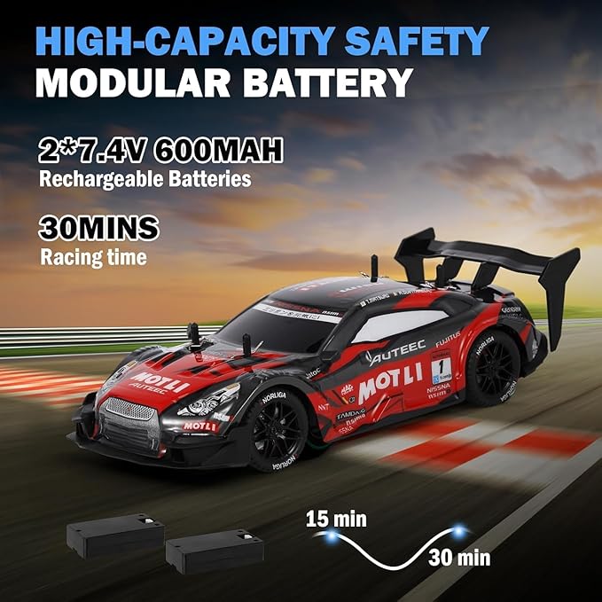 Free RC 1:14 Scale 4x4 Drift Car – High-Speed Remote Control Racing Car with Dual Batteries & LED Lights