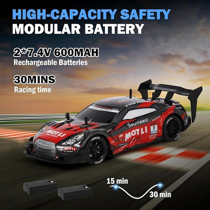 Free RC 1:14 Scale 4x4 Drift Car – High-Speed Remote Control Racing Car with Dual Batteries & LED Lights