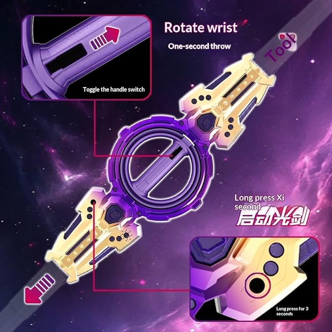 Retractable Spark Sword – Double-Edged LED Light Sword with FX Sound & Telescopic Design
