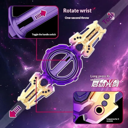 Retractable Spark Sword – Double-Edged LED Light Sword with FX Sound & Telescopic Design