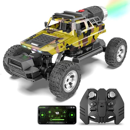 Mirana Explorer 4WD RC Rock Crawler – App & Remote Control Off-Road Monster Truck (Military Camo)
