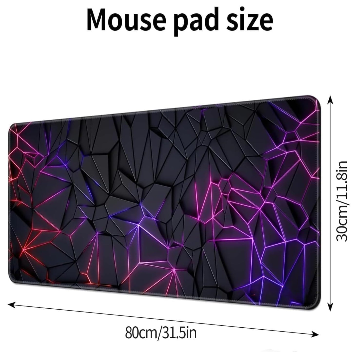 Gaming Mouse Pad Large Extended Desk Mat – Waterproof Smooth Surface | Anti-Slip Rubber Base with Stitched Edges | Black Mouse Pad for Office, Work From Home & Gaming