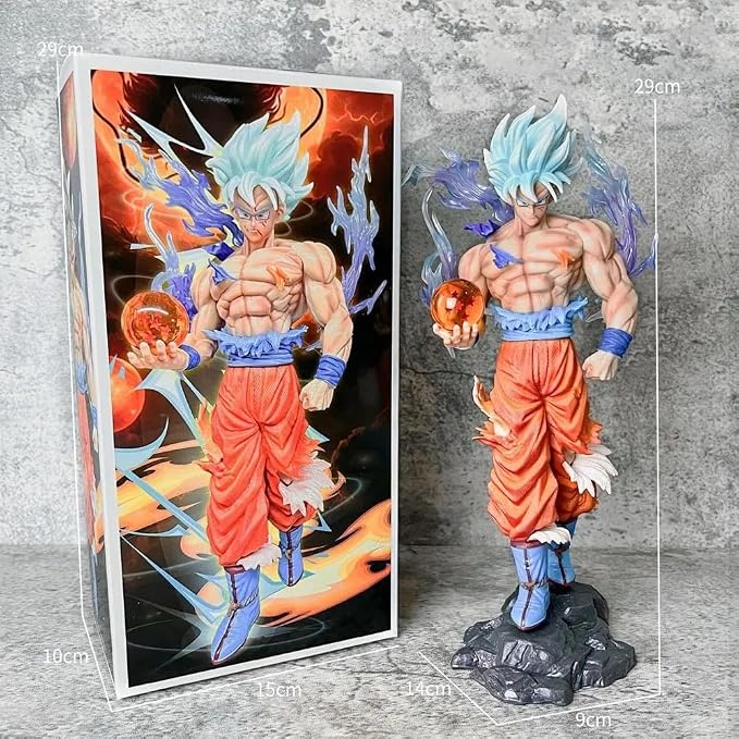 Dragon Ball Super Goku Super Saiyan Blue Ultra Instinct on Stone Action Figure – 30cm Premium PVC Collectible Statue