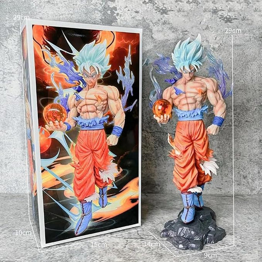 Dragon Ball Super Goku Super Saiyan Blue Ultra Instinct on Stone Action Figure – 30cm Premium PVC Collectible Statue