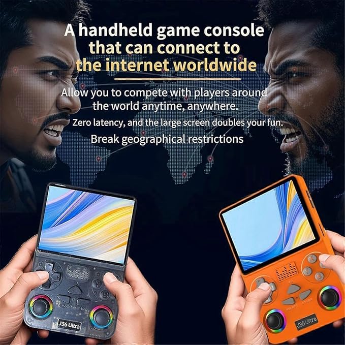 J36 Ultra Handheld Gaming Console – 3.5-Inch IPS HD Display, 64GB Storage & 30,000+ Games