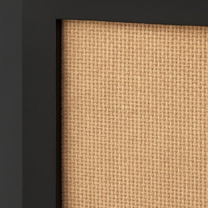 Modern Handcrafted Wooden Table Lamp with Natural Jute Shade – Black Bedside & Living Room Lamp (Made in India)