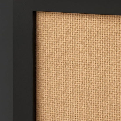 Modern Handcrafted Wooden Table Lamp with Natural Jute Shade – Black Bedside & Living Room Lamp (Made in India)