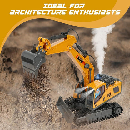 RC Metal Excavator 13-Channel – Alloy Construction Vehicle with 680° Rotation