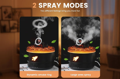 Cannon Blast Ring Humidifier & Aromatherapy Diffuser – 7-Color LED Night Light, Cool Mist Air Moisturizer with Timer Function