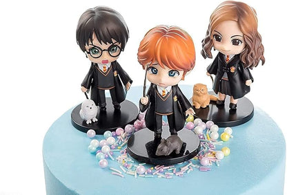 Harry Potter Action Figure Set – 3 Pieces Mini Collectible Figures for Cake Toppers, Desk & Dashboard Decor