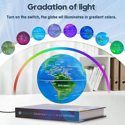 Flagest Magnetic Levitating Floating Globe – Rotating Globe with LED Book Base for Home & Office Décor