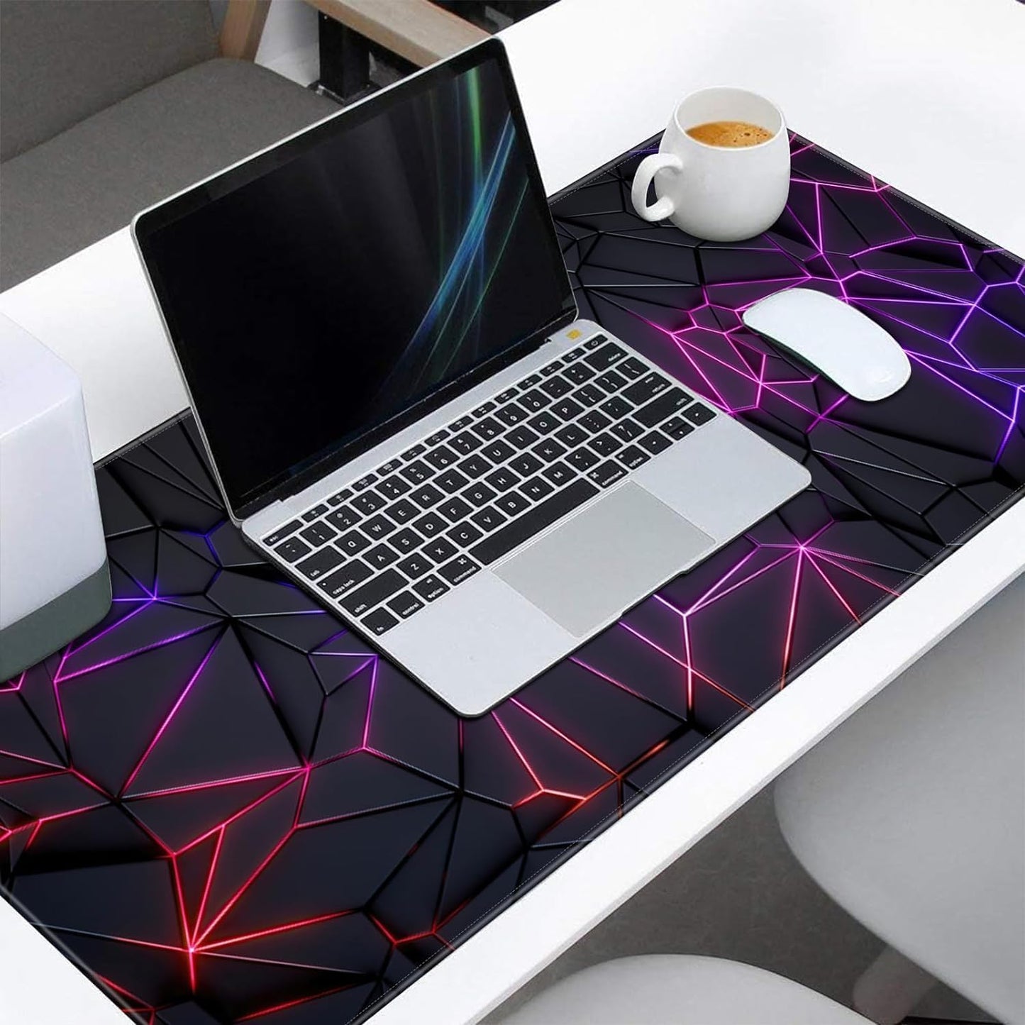 Gaming Mouse Pad Large Extended Desk Mat – Waterproof Smooth Surface | Anti-Slip Rubber Base with Stitched Edges | Black Mouse Pad for Office, Work From Home & Gaming