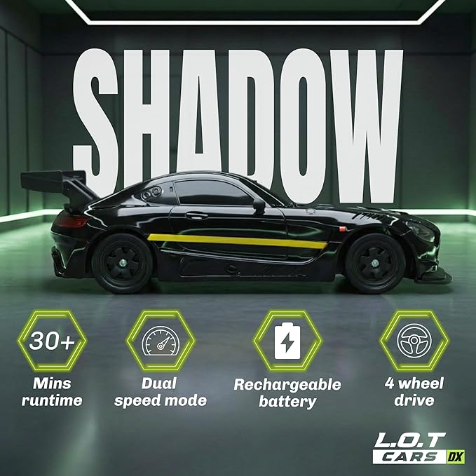 Shadow 4WD RC Drift Car – 20 km/h High-Speed Remote Control Drift Car with LED Lights