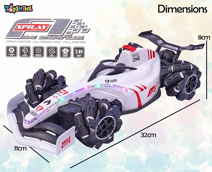 Toyshine F1 Fast RC Drift Car – 4WD 2.4GHz Stunt Racing Car with LED Lights & 360° Rotation