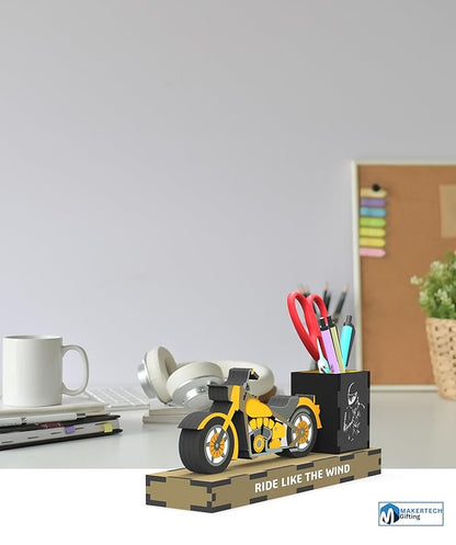 Motorcycle Pen Stand – Bike-Shaped Desk Organizer for Riders, Home & Office Décor