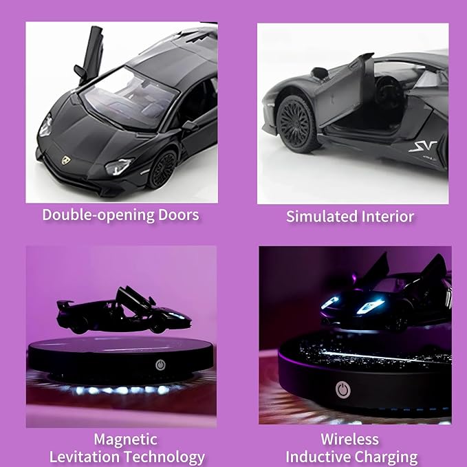 Levitating Car Night Lamp – Floating LED Display with Galaxy Base & Touch Control