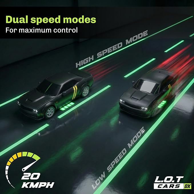 Shadow RC Drift Car 4WD – 20KM/H 2.4GHz Remote Control Racing Car with LED Lights (Tarmac Black)