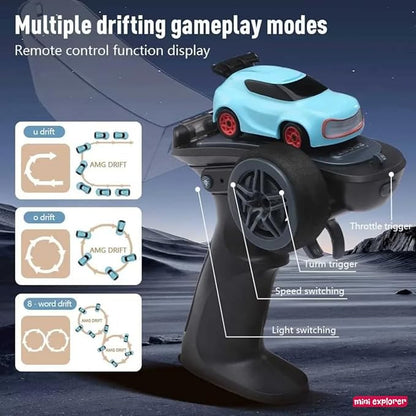 MiniExplorer Punto 1:64 RC Drift Car – Rechargeable Remote Control Car with Drift & Grip Modes