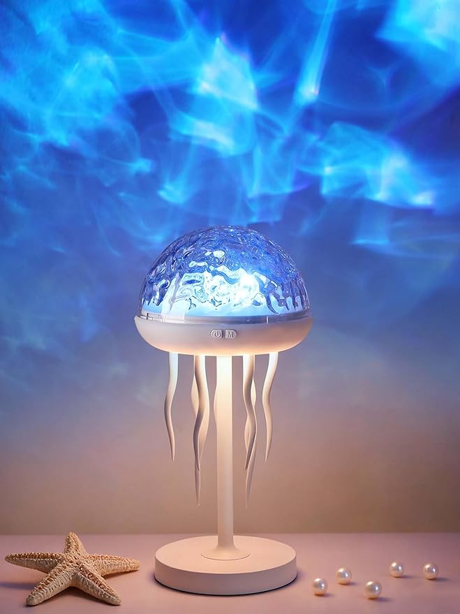 Jellyfish Projection Night Lamp – Dimmable LED Ambient Table Light with Remote Control
