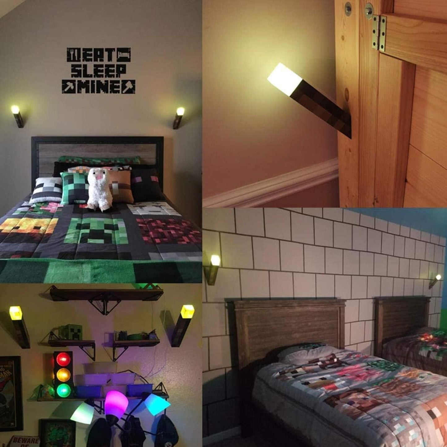 Minecraft Torch Night Light – Handheld or Wall Mount LED Lamp (Limited Edition)