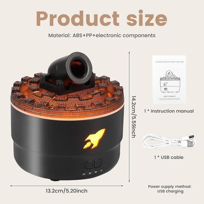 Cannon Blast Ring Humidifier & Aromatherapy Diffuser – 7-Color LED Night Light, Cool Mist Air Moisturizer with Timer Function
