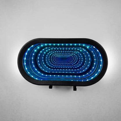 Infinity LED Garage Key Holder – Wall Mounted Mirror Key Organizer with Multi Hooks