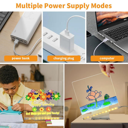 3D Acrylic LED Writing Board with Pen & Light – Personalized Desk Lamp Home & Office Decor Items, Valentine Gift for Girlfriend, Personalized Led Board