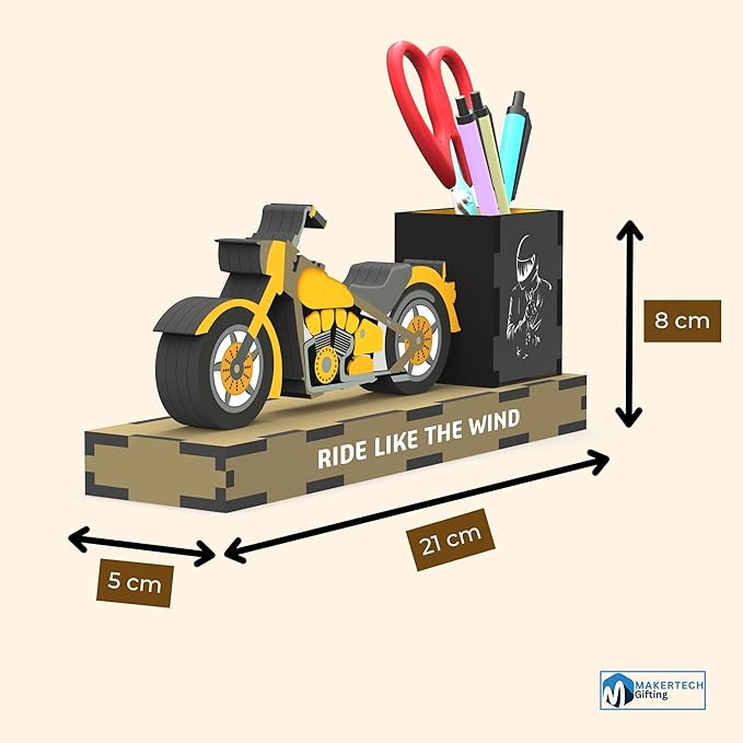 Motorcycle Pen Stand – Bike-Shaped Desk Organizer for Riders, Home & Office Décor