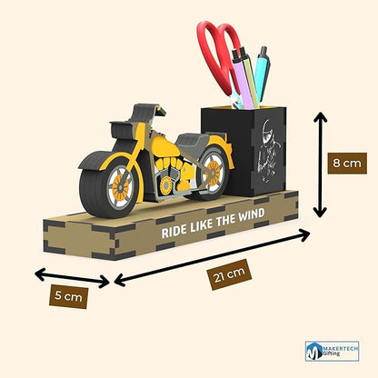 Motorcycle Pen Stand – Bike-Shaped Desk Organizer for Riders, Home & Office Décor