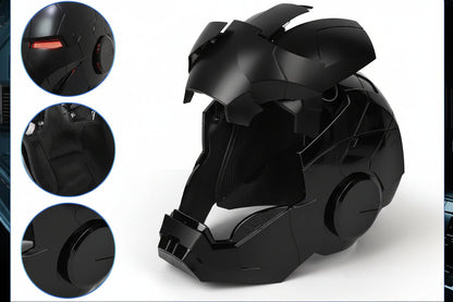 Iron Man Hero MK5 Black Edition Helmet – 1:1 Wearable Collectible with Voice, Touch & Remote Control, LED Eyes & Sound Effects