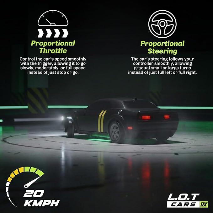 Shadow RC Drift Car 4WD – 20KM/H 2.4GHz Remote Control Racing Car with LED Lights (Tarmac Black)