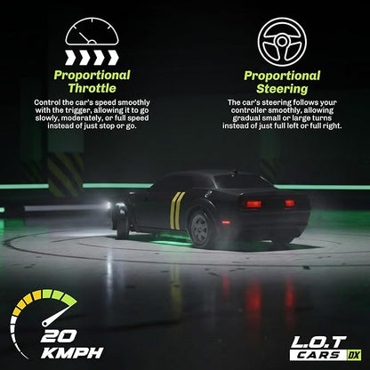 Shadow RC Drift Car 4WD – 20KM/H 2.4GHz Remote Control Racing Car with LED Lights (Tarmac Black)
