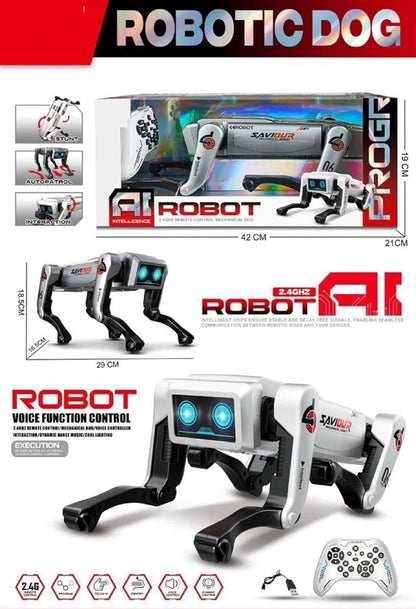 KTRS Enterprise Intelligent RC Robot Dog – AI Programmable Robot Pet with LED Eyes, Dancing, Kung Fu & Educational Modes