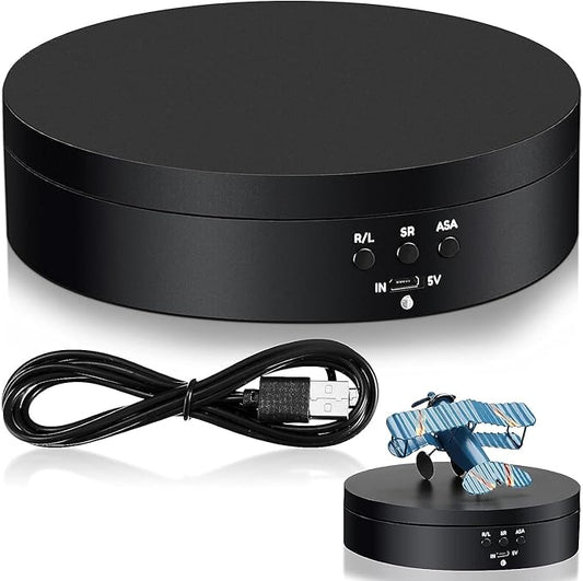 24x7 eMall 360° Electric Rotating Display Stand – 8 Inch Motorized Turntable for Photography & Collectibles