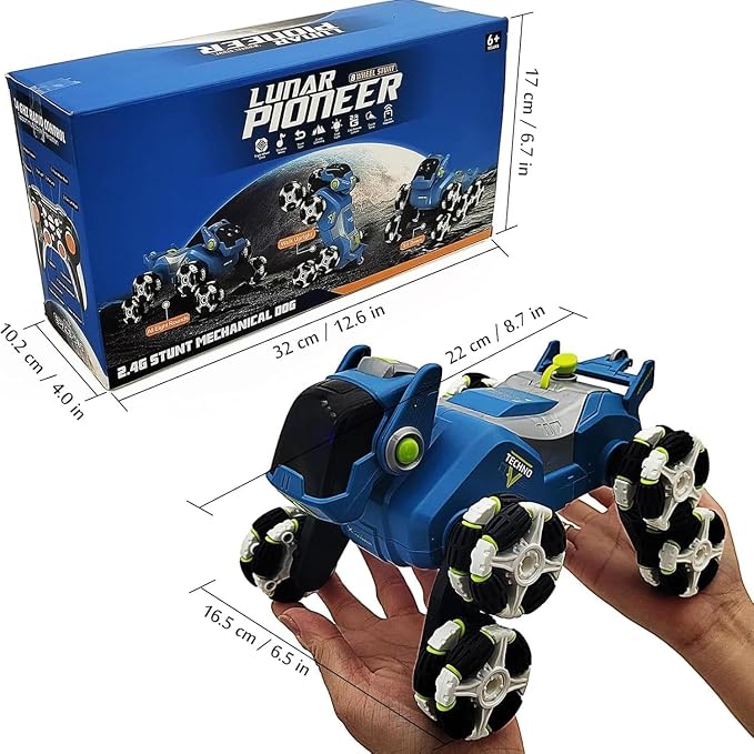 RC Robot Dog Stunt Car – 2.4GHz Mechanical Animal Vehicle with Mist Spray, Music & LED Lights