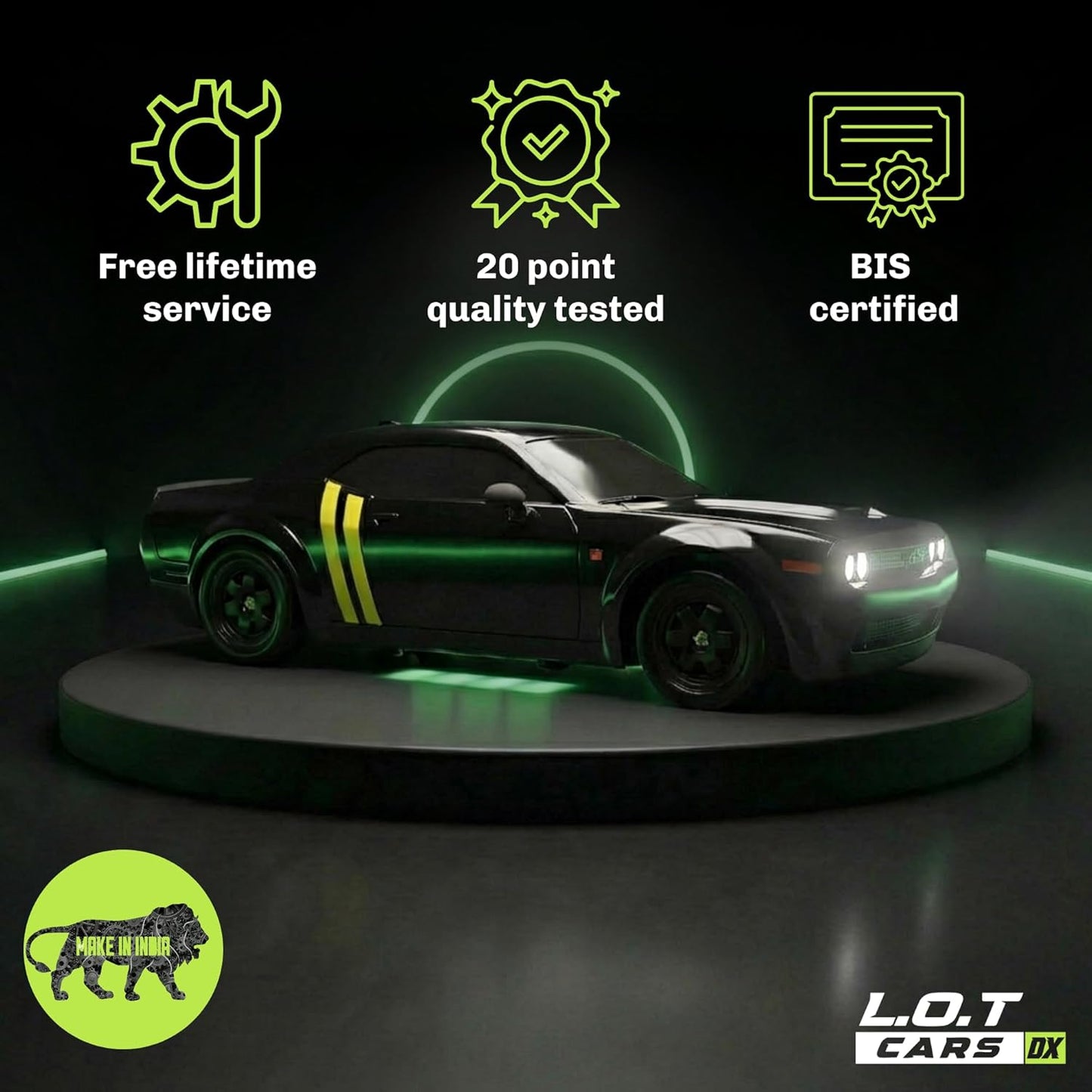 Shadow RC Drift Car 4WD – 20KM/H 2.4GHz Remote Control Racing Car with LED Lights (Tarmac Black)
