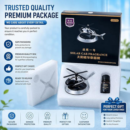 Solar-Powered Helicopter Car Dashboard Air Freshener – Rotating Blades Aromatherapy Perfume Diffuser
