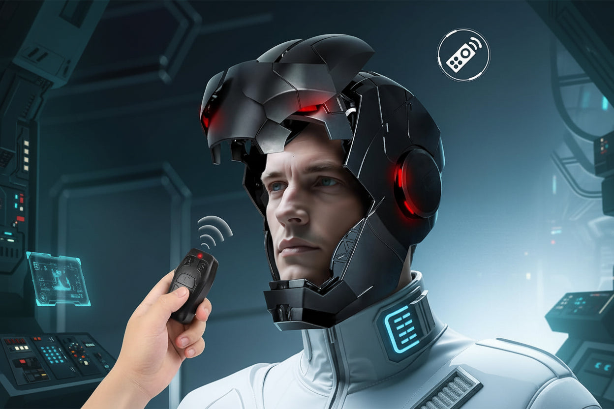 Iron Man Hero MK5 Black Edition Helmet – 1:1 Wearable Collectible with Voice, Touch & Remote Control, LED Eyes & Sound Effects