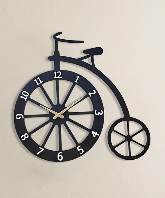 Auromin Vintage Bicycle Wall Clock – Decorative Cycle Design Wall Clock for Living Room, Bedroom & Office