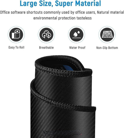 Gaming Mouse Pad Large Extended Desk Mat – Waterproof Smooth Surface | Anti-Slip Rubber Base with Stitched Edges | Black Mouse Pad for Office, Work From Home & Gaming