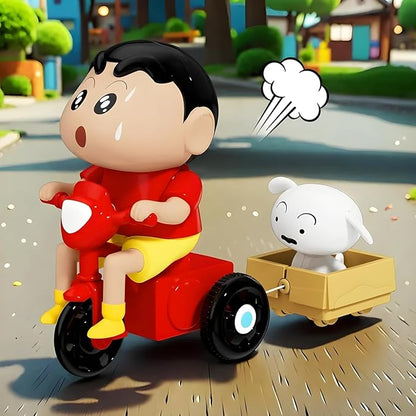 Shin Chan Action Figure with Shiro & Scooter – Cute Cartoon Collectible Showpiece for Car Dashboard & Desk Decor