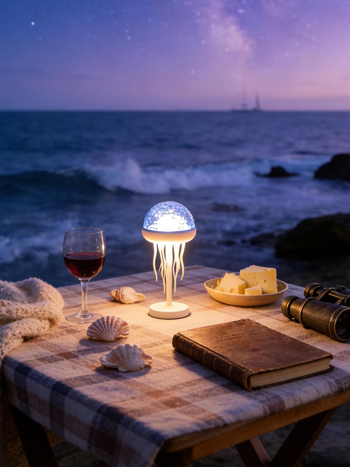 Jellyfish Projection Night Lamp – Dimmable LED Ambient Table Light with Remote Control