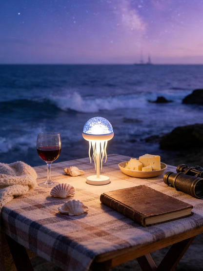 Jellyfish Projection Night Lamp – Dimmable LED Ambient Table Light with Remote Control