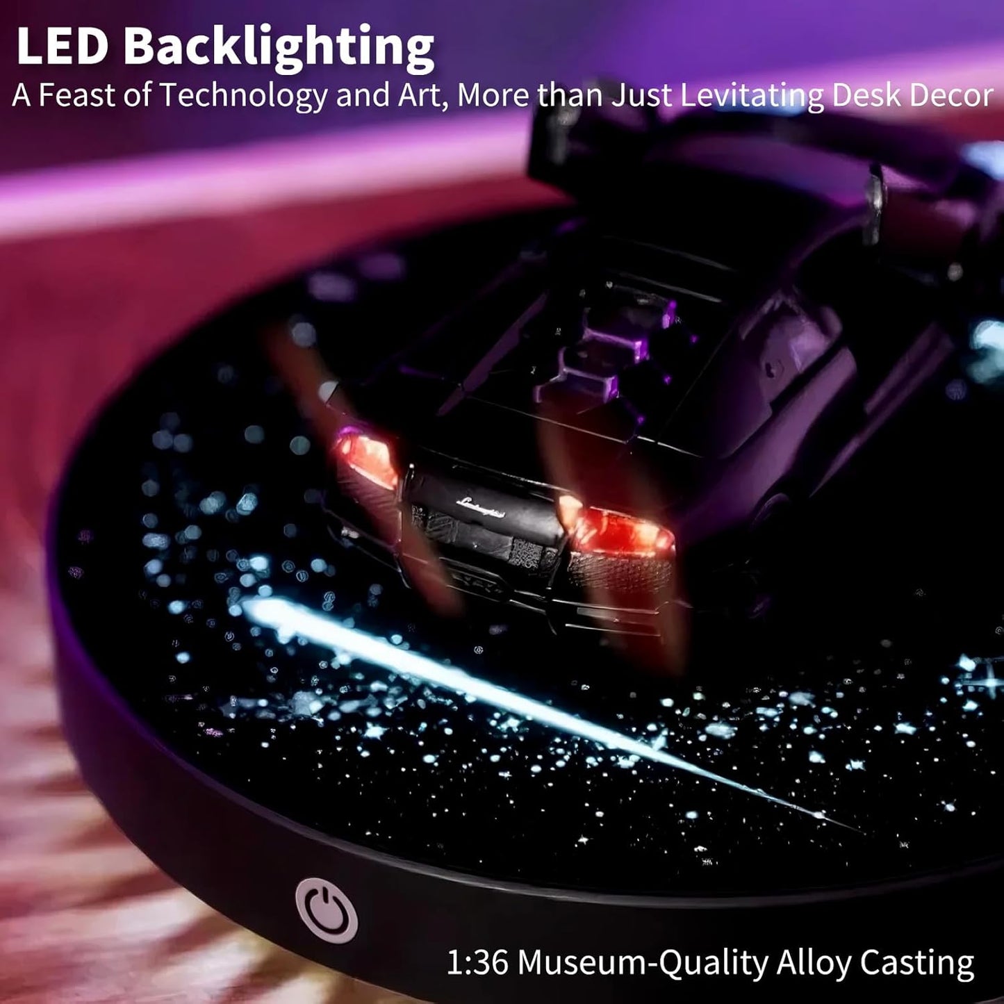Levitating Car Night Lamp – Floating LED Display with Galaxy Base & Touch Control