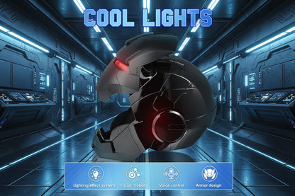 Iron Man Hero MK5 Black Edition Helmet – 1:1 Wearable Collectible with Voice, Touch & Remote Control, LED Eyes & Sound Effects